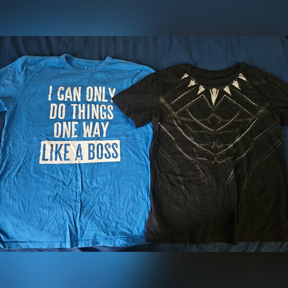 The Children's Place Blue and Black Graphic Tees